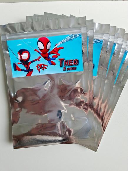 Saquinho Zip para Lembrancinha 16x24 Homem Aranha