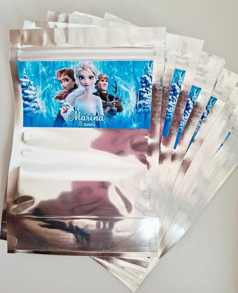 Saquinho Zip para Lembrancinha 16x24 Frozen