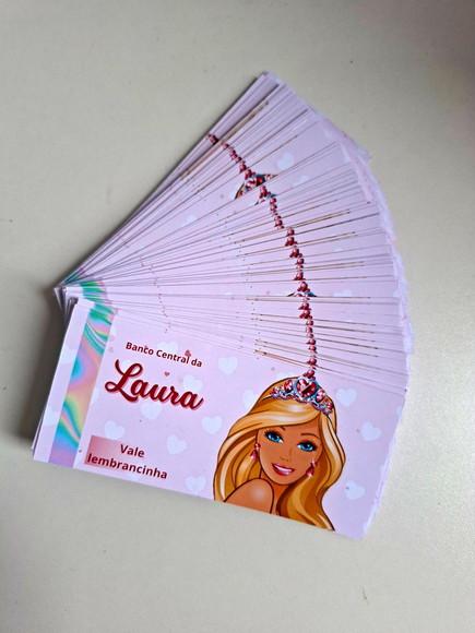 Vale Ticket Dinheirinho Personalizado Barbie