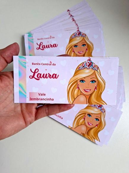 Vale Ticket Dinheirinho Personalizado Barbie