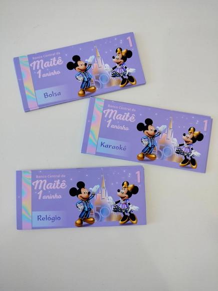 Vale Ticket Dinheirinho Personalizado Disney 50 Anos
