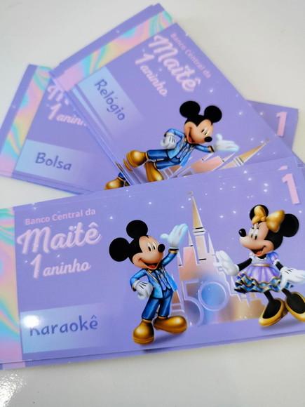 Vale Ticket Dinheirinho Personalizado Disney 50 Anos