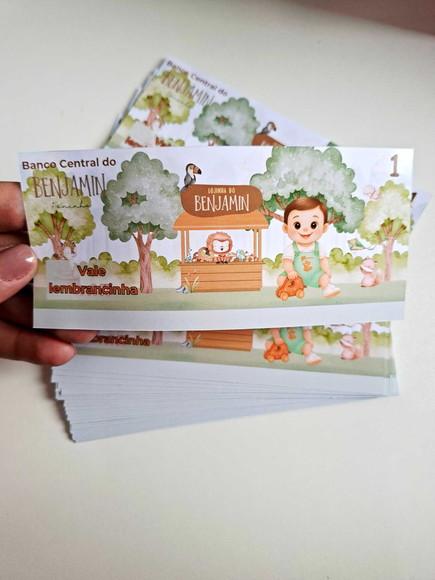 Vale Ticket Dinheirinho Personalizado Mascote
