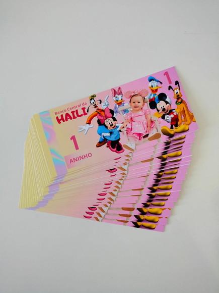 Vale Ticket Dinheirinho Personalizado Turma Mickey
