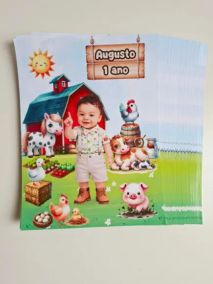 Adesivo para Lousa Mágica 8,5 Personalizado Fazendinha