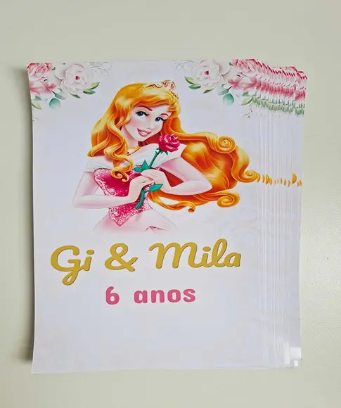 Adesivo para Lousa Mágica 8,5 Personalizado Princesas