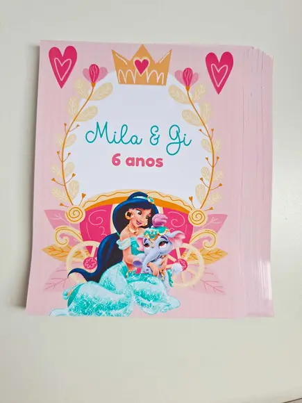 Adesivo para Lousa Mágica 8,5 Personalizado Princesas