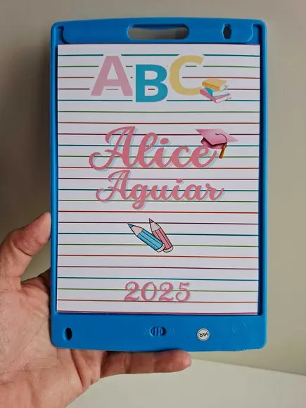 Adesivo para Lousa Mágica Tablet 8,5 Personalizado Abc