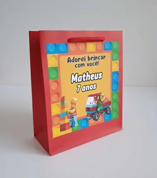 Adesivo para Sacolinha 10x10 Personalizado Lego