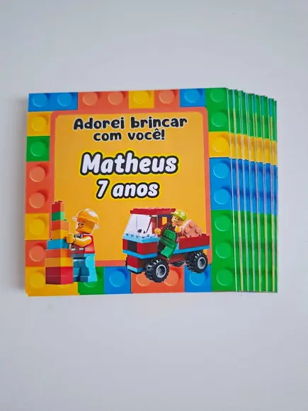 Adesivo para Sacolinha 10x10 Personalizado Lego