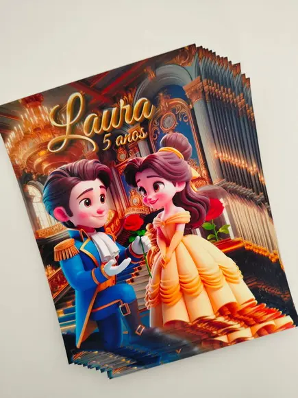 Adesivo Personalizado Lousa Mágica 14x18 Bela e Fera