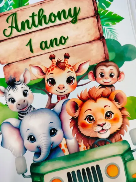 Adesivo Personalizado Lousa Mágica 14x18 Safari