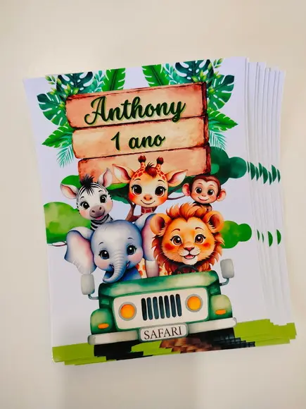 Adesivo Personalizado Lousa Mágica 14x18 Safari
