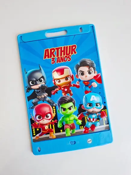 Adesivo Personalizado Lousa Mágica 14x18 Super Heróis