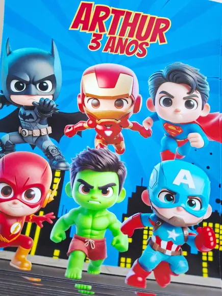 Adesivo Personalizado Lousa Mágica 14x18 Super Heróis