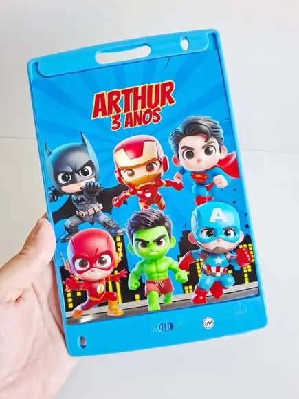 Adesivo Personalizado Lousa Mágica 14x18 Super Heróis