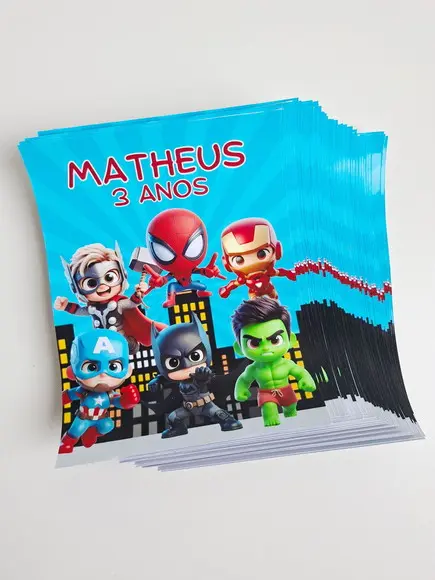 Adesivo Personalizado Lousa Mágica 14x18 Vingadores