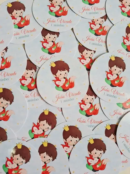 Adesivo Redondo 5x5 Personalizado Pequeno Príncipe