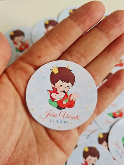 Adesivo Redondo 5x5 Personalizado Pequeno Príncipe