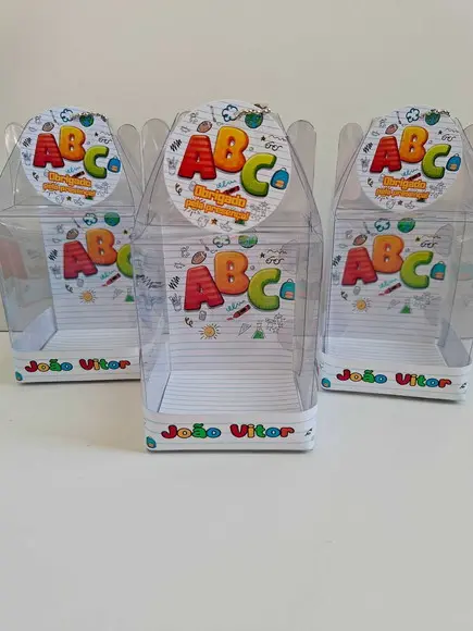 Caixinha Acetato para Relógio Lembrancinha Abc