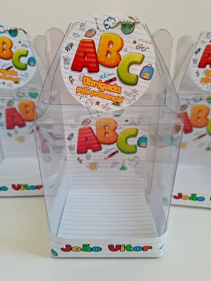 Caixinha Acetato para Relógio Lembrancinha Abc