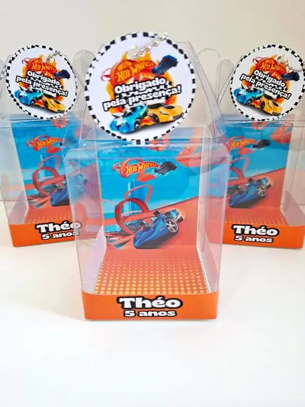 Caixinha Acetato para Relógio Lembrancinha Hotwheels
