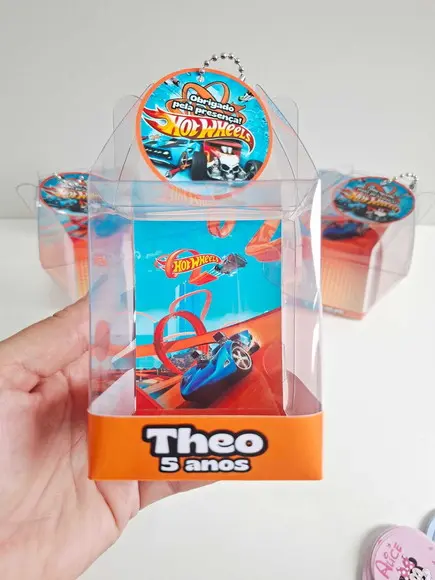 Caixinha Acetato para Relógio Lembrancinha Hotwheels