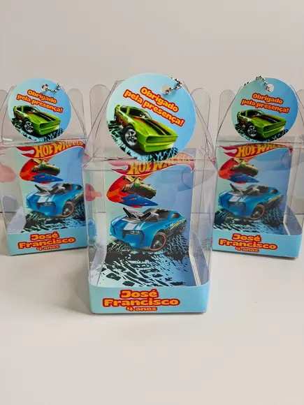 Caixinha Acetato para Relógio Lembrancinha Hotwheels