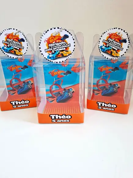 Caixinha Acetato para Relógio Lembrancinha Hotwheels