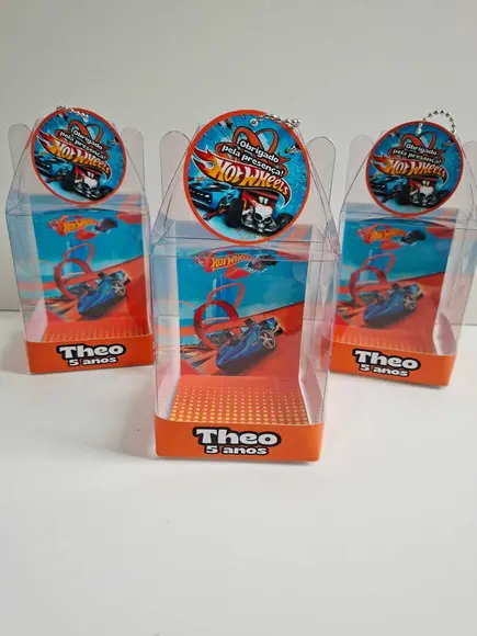 Caixinha Acetato para Relógio Lembrancinha Hotwheels