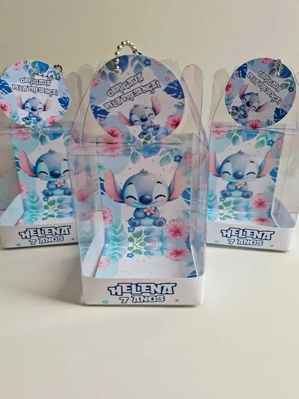 Caixinha Acetato para Relógio Lembrancinha Stitch