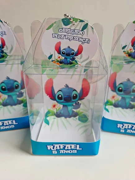 Caixinha Acetato para Relógio Lembrancinha Stitch