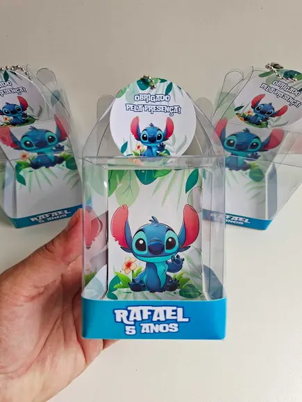 Caixinha Acetato para Relógio Lembrancinha Stitch
