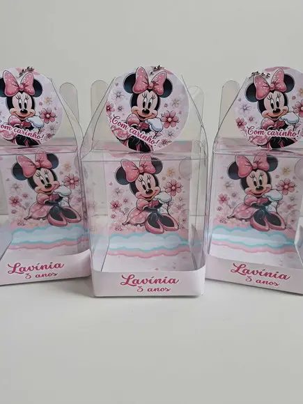 Caixinha Maleta Acetato Lembrancinha Minnie