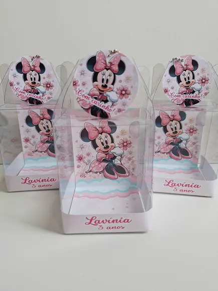 Caixinha Maleta Acetato Lembrancinha Minnie