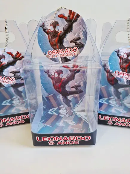 Caixinha Maleta Acetato Lembrancinha Miles Morales