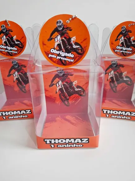 Caixinha Maleta Acetato Lembrancinha Motocross