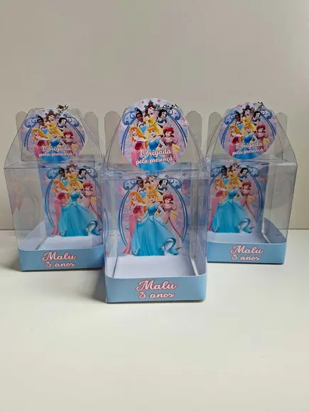 Caixinha Maleta Acetato Lembrancinha Princesas