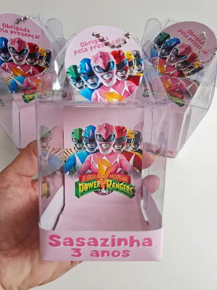 Caixinha Maleta Acetato Lembrancinha Power Rangers