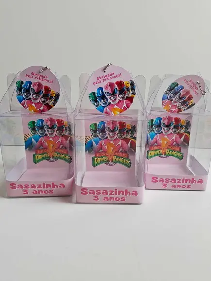 Caixinha Maleta Acetato Lembrancinha Power Rangers
