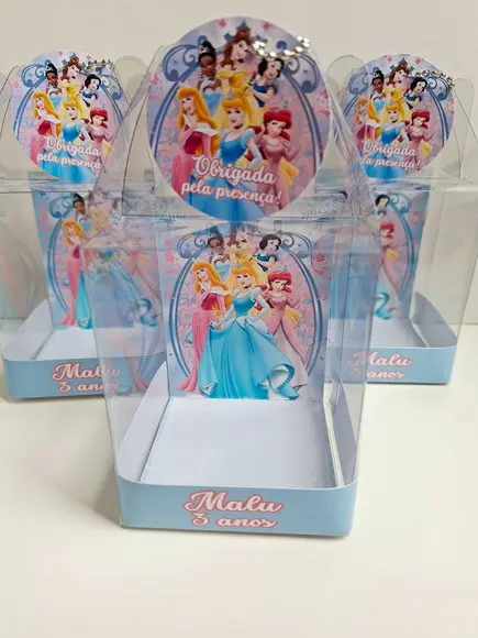 Caixinha Maleta Acetato Lembrancinha Princesas