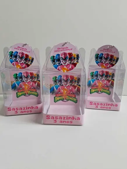 Caixinha Maleta Acetato Lembrancinha Power Rangers