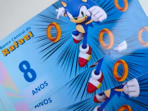 Dinheirinho Personalizado para Lembrancinha Sonic