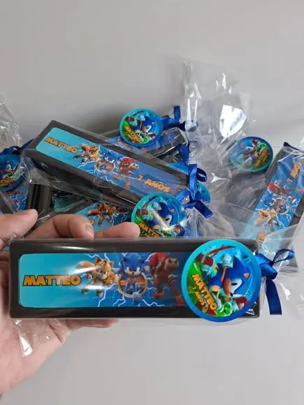 Dominó Personalizado Lembrancinha Sonic