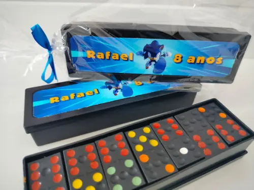Dominó Personalizado Lembrancinha Sonic