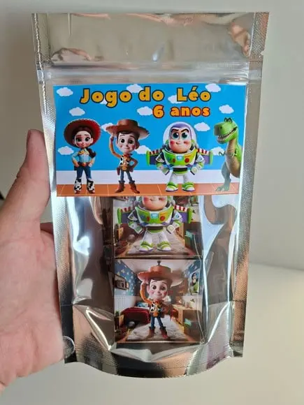 Jogo da Memória Madeira Lembrancinha no Saquinho Toy Story
