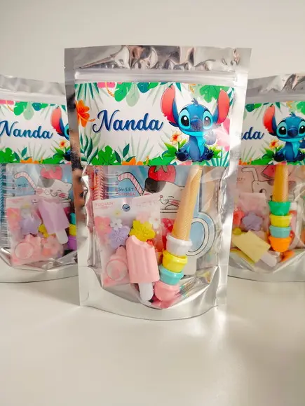 Kit Papelaria Fofa Lembrancinha 5 Itens Stitch