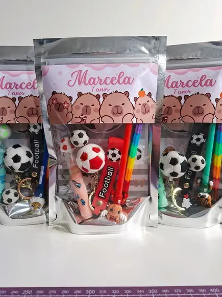 Kit Papelaria Fofa Saquinho com 6 Itens Capivara