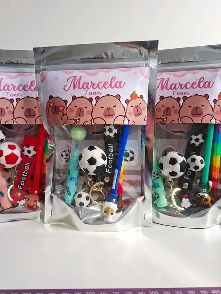 Kit Papelaria Fofa Saquinho com 6 Itens Capivara