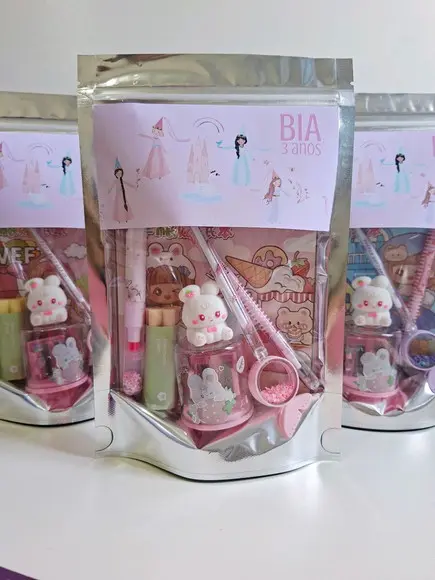 Kit Papelaria Fofa Saquinho com 6 Itens Fadas
